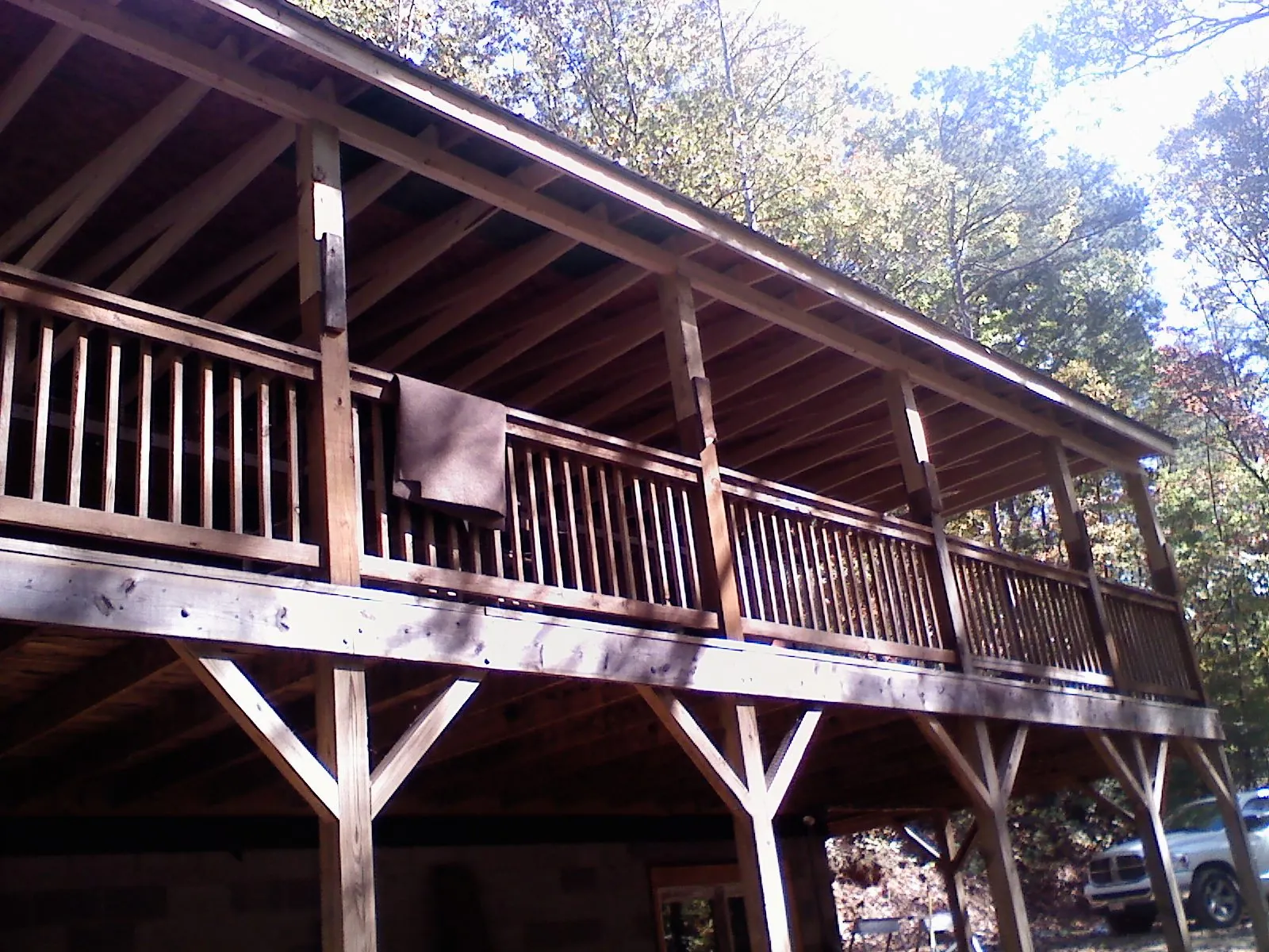 Timber framing under a new elevated porch and deck — Roof Leak Repair in Bethune by Roofing Brothers